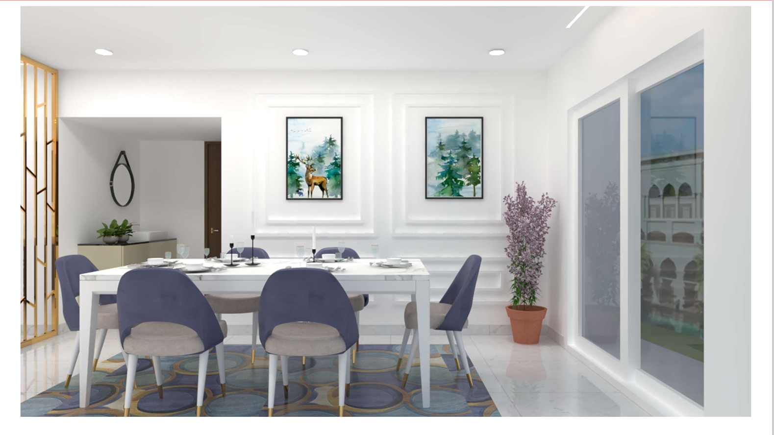 Dev Aura dining interior